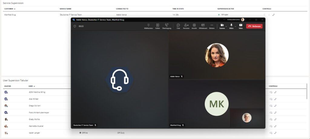 Luware Nimbus Supervision of Outbound Calls