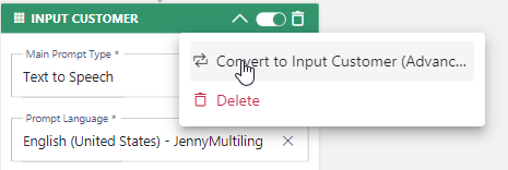Input Customer durch Input Customer (advanced) ersetzen 