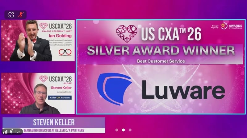Luware Wins Silver for Best Customer Service at USCXA 2026